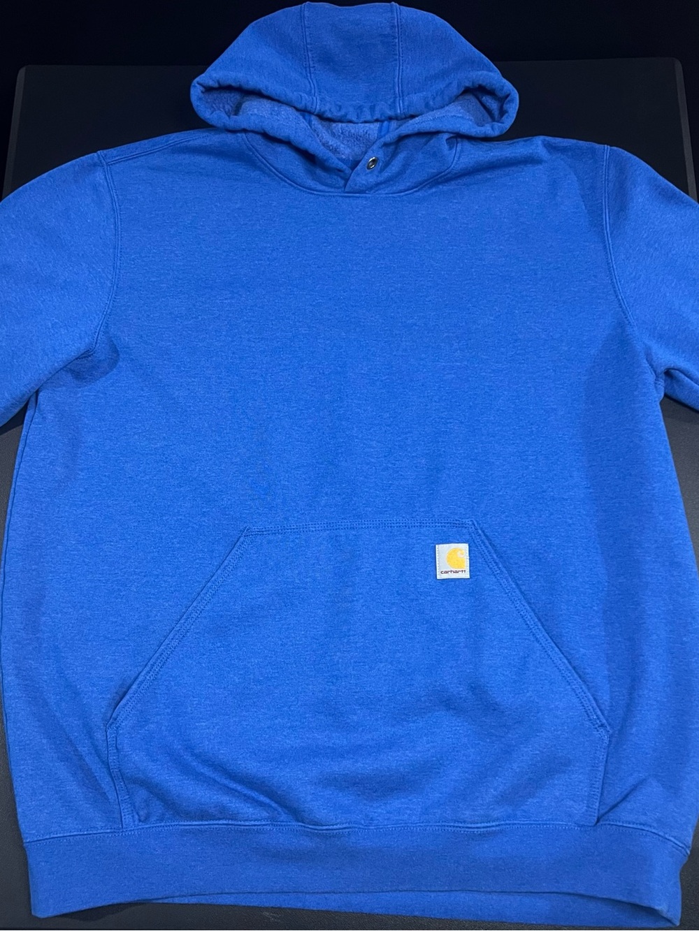 Carhartt Rain Defender Men’s XL Blue Pullover Hoodie Fleece Logo Pockets Loose